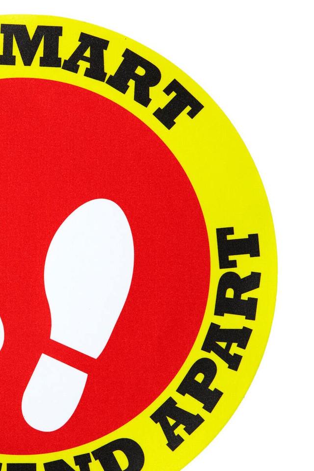 Premier Housewares Warning Floor Sticker Be Smart Please Stand Apart Set Of 4