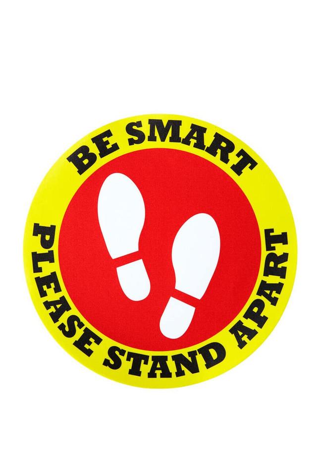premier housewares Warning Floor Sticker Be Smart Please Stand Apart Set of 4