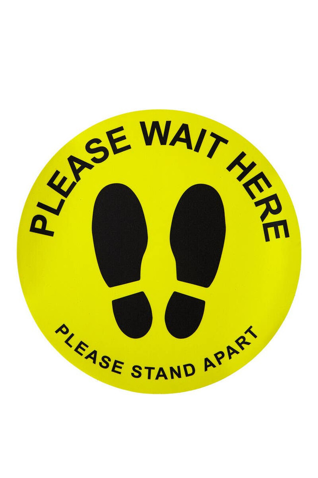 premier housewares Warning Floor Sticker Please Wait Here Set of 4