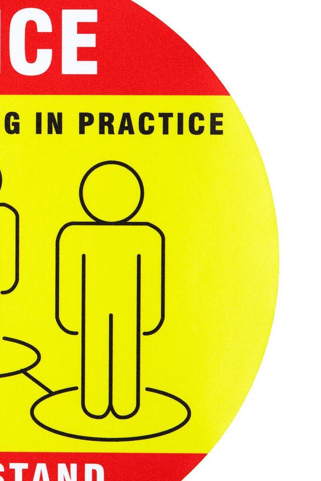 Premier Housewares Warning Sticker Please Stand Apart Set Of 4