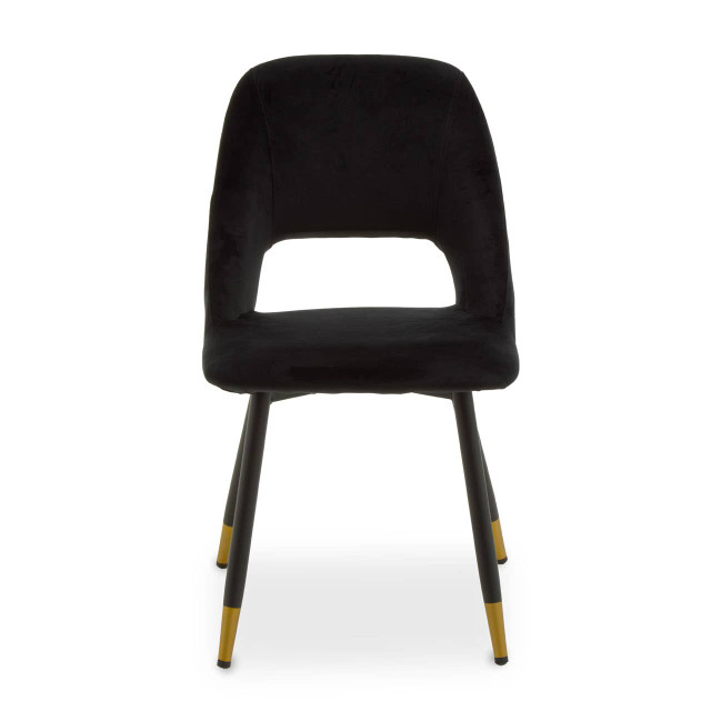 Premier Housewares Warren Black Velvet Dining Chair