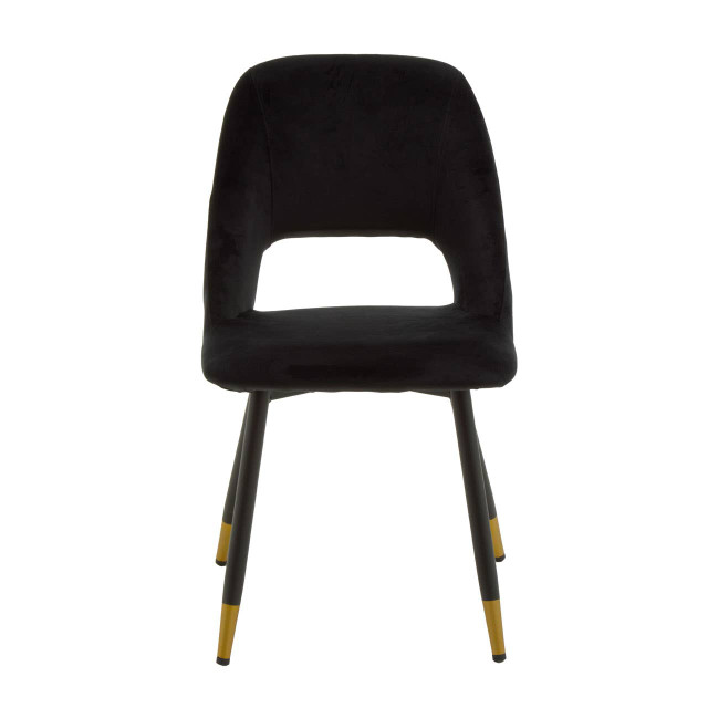 Premier Housewares Warren Black Velvet Dining Chair