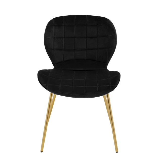 Premier Housewares Warton Black Velvet Dining Chair