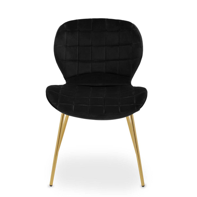 premier housewares Warton Black Velvet Dining Chair