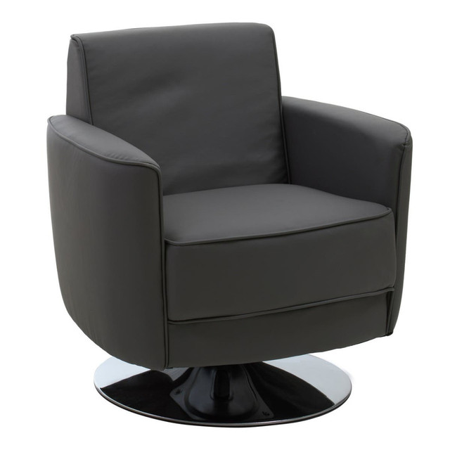 Premier Housewares Wester Grey Leather Effect Chair