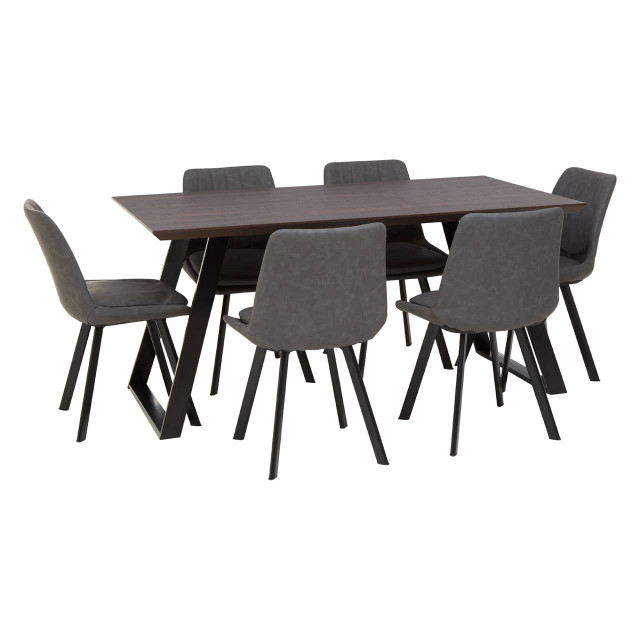 Premier Housewares Westford Dining Table With 6 Chairs Set