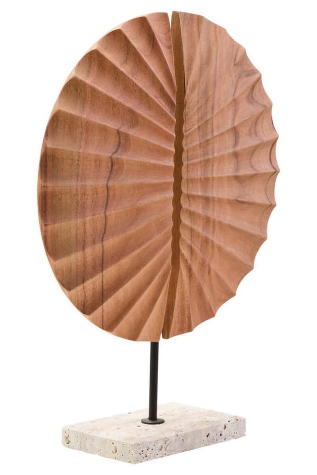 Premier Housewares Westo Natural Wood Sculpture With Travertine Base