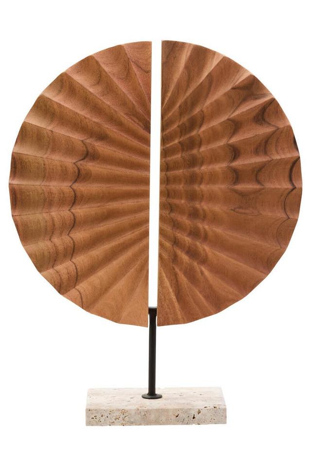 Premier Housewares Westo Natural Wood Sculpture With Travertine Base