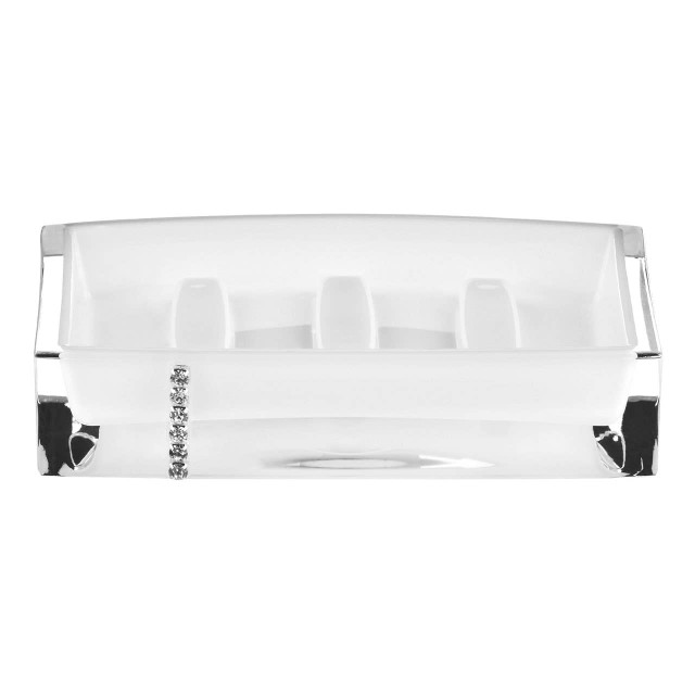 Premier Housewares White Acrylic And Crystal Soap Dish