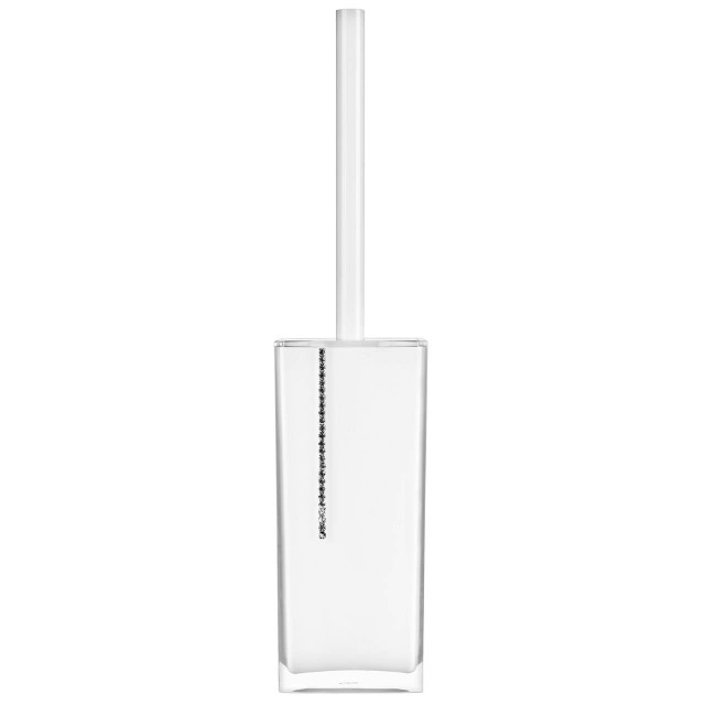 Premier Housewares White Acrylic And Crystal Toilet Brush