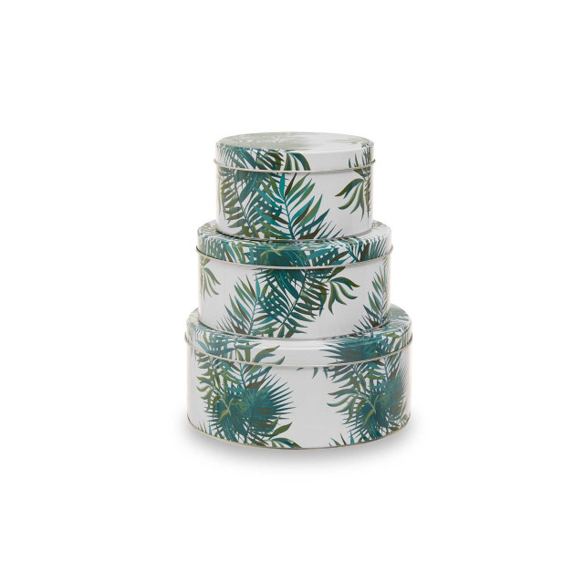 Premier Housewares Winter Palm Cake Storage Tins Set Of 3