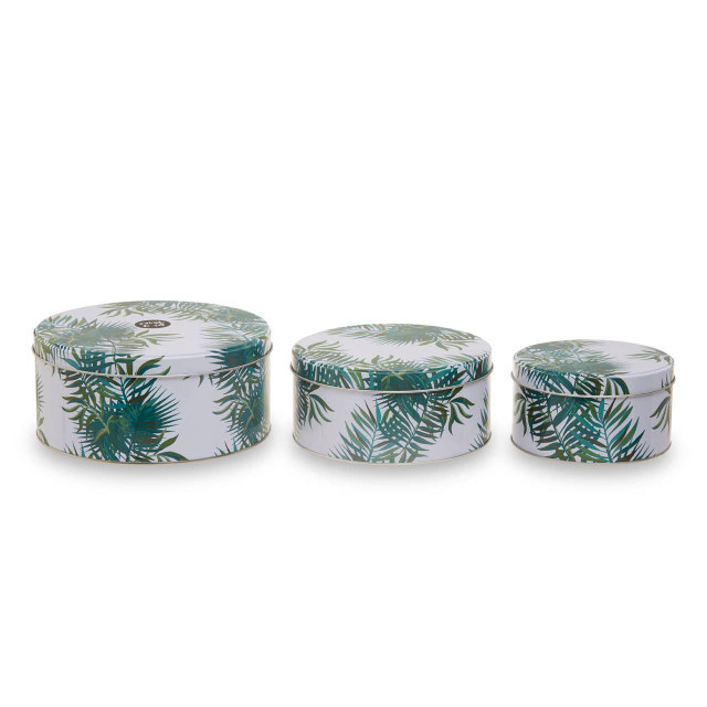 Premier Housewares Winter Palm Cake Storage Tins Set Of 3