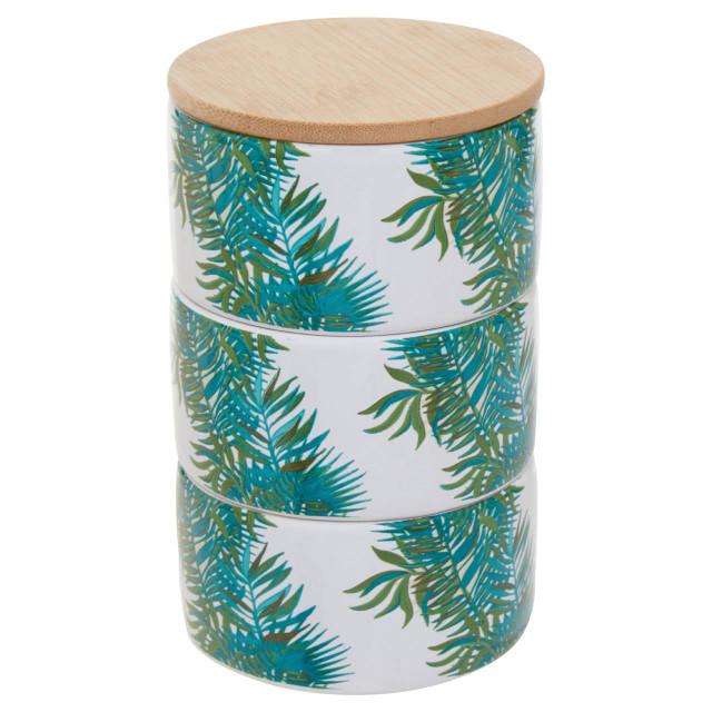 premier housewares Winter Palm Set Of Three Stackable Canisters