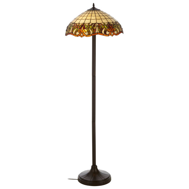 Premier Housewares Wisteria Tiffany Umbrella Shade Floor Lamp