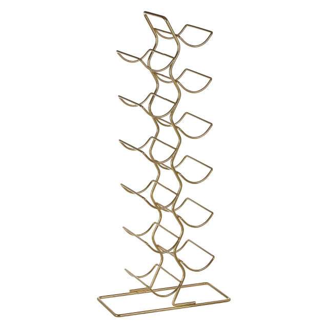 Premier Housewares Wren 12 Bottle Wine Rack With Gold Finish