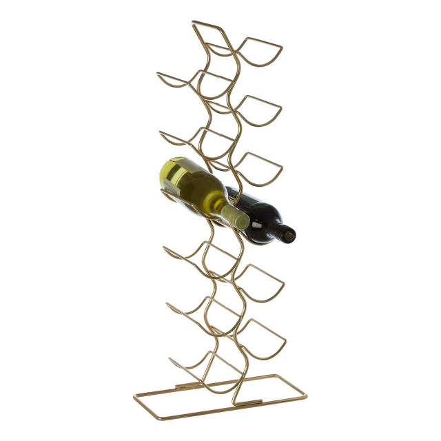 Premier Housewares Wren 12 Bottle Wine Rack With Gold Finish