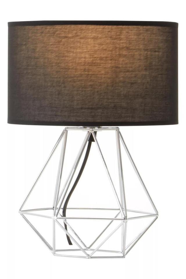 Premier Housewares Wyra Black And Chrome Finish Table Lamp