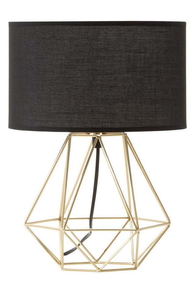 Premier Housewares Wyra Black And Gold Finish Table Lamp