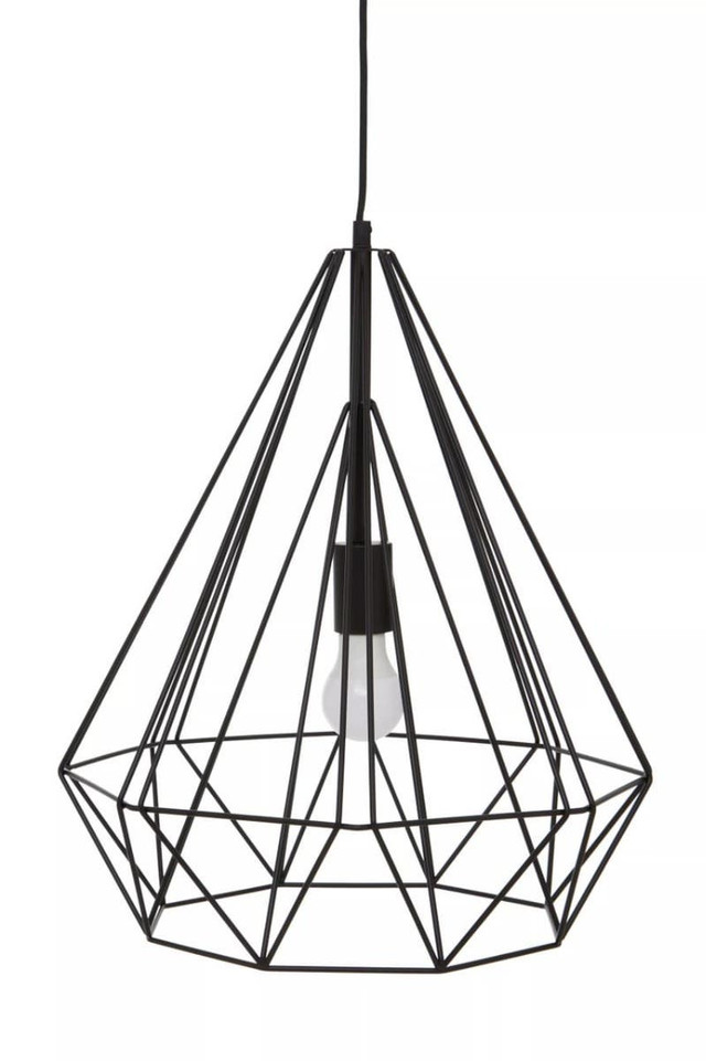 Premier Housewares Wyra Black Conical Pendant Light