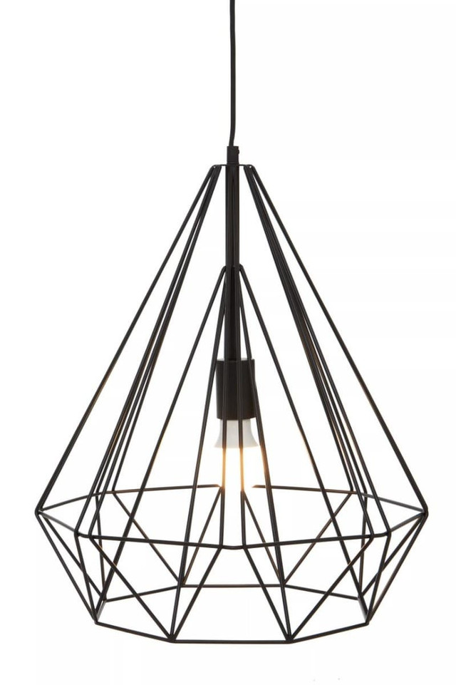 Premier Housewares Wyra Black Conical Pendant Light