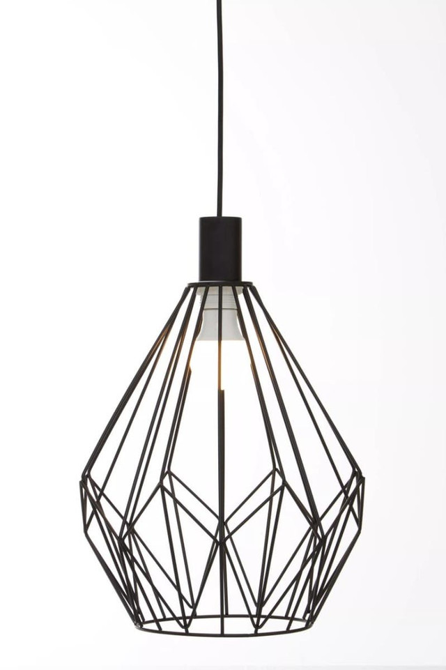 Premier Housewares Wyra Black Finish Frame Pendant Light