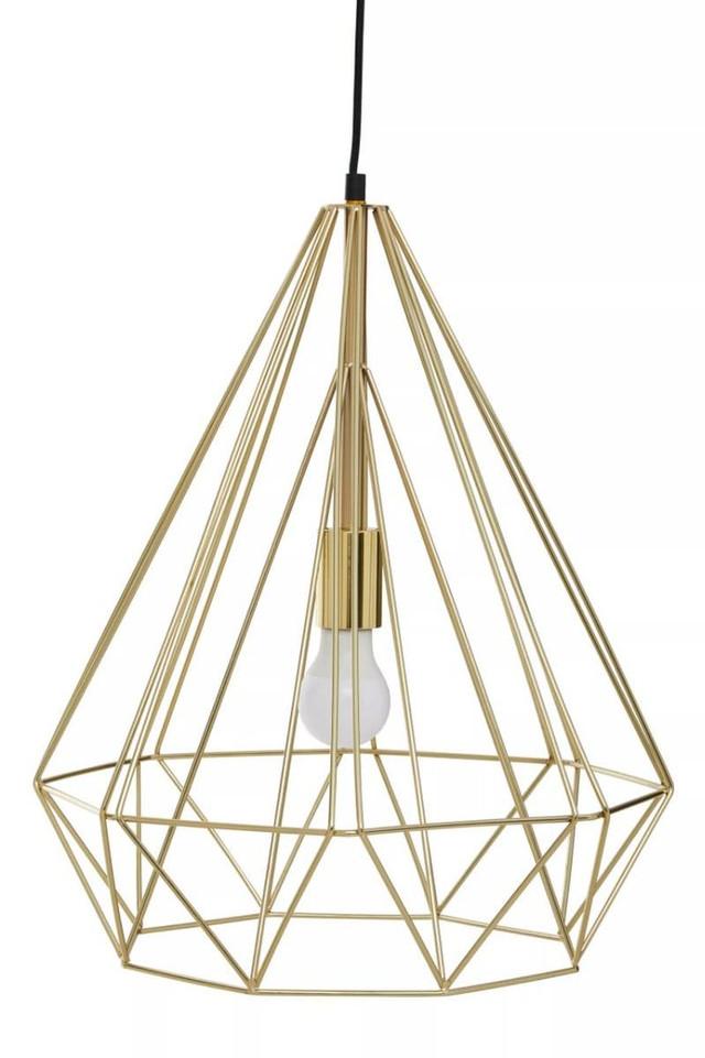 Premier Housewares Wyra Champagne Gold Conical Pendant Light