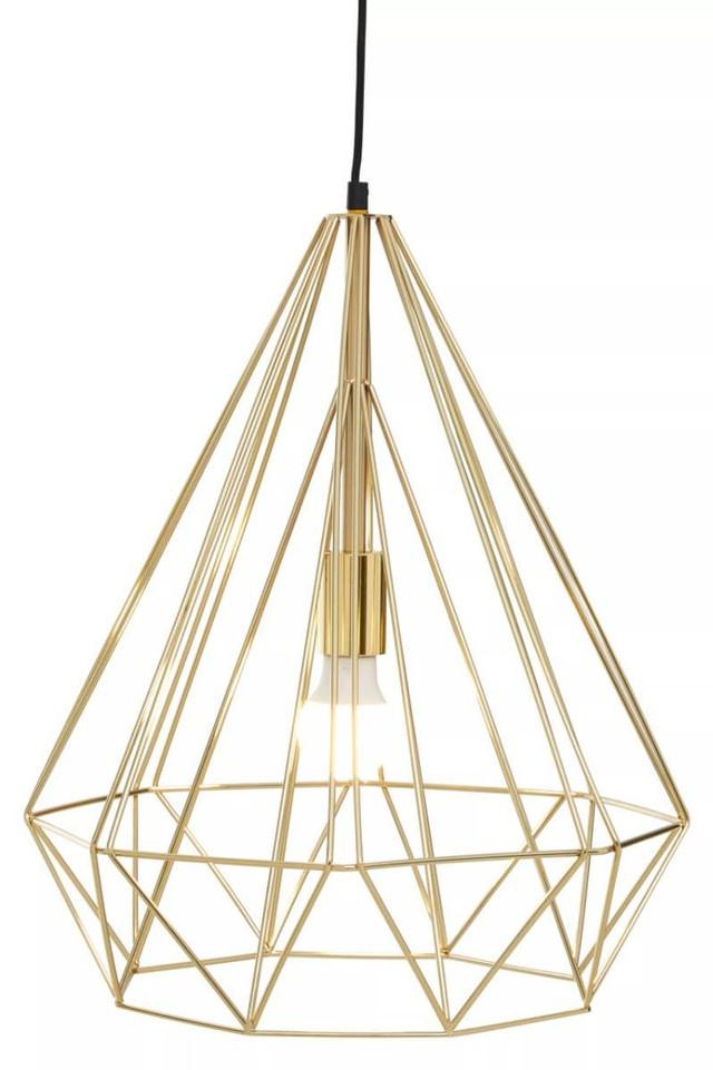Premier Housewares Wyra Champagne Gold Conical Pendant Light