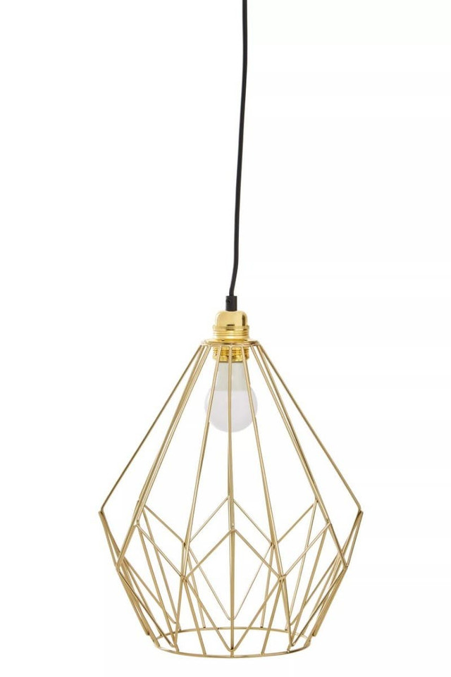 Premier Housewares Wyra Champagne Gold Frame Pendant Light