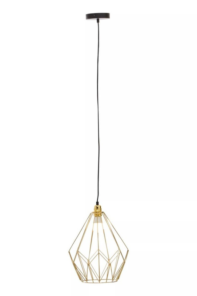 Premier Housewares Wyra Champagne Gold Frame Pendant Light