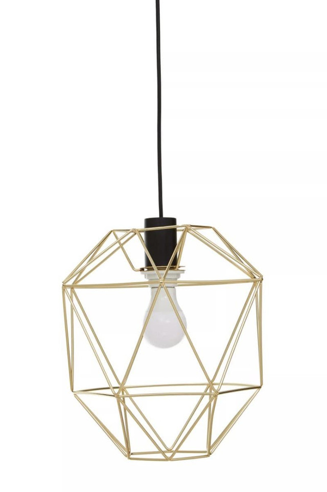 Premier Housewares Wyra Champagne Gold Pendant Light