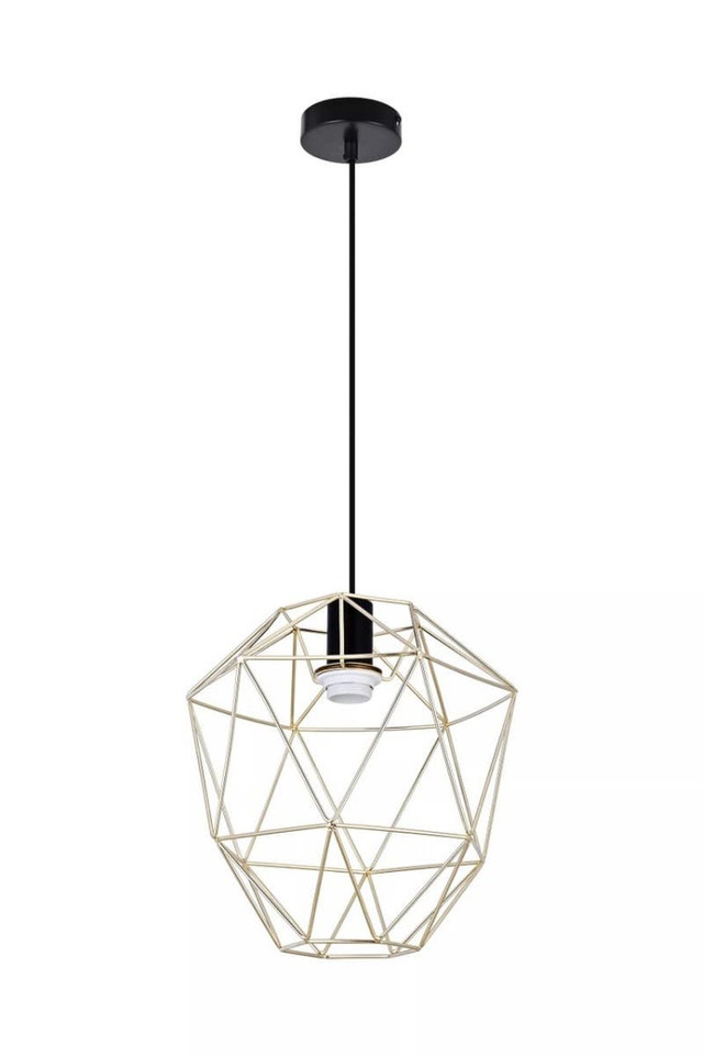 Premier Housewares Wyra Champagne Gold Pendant Light