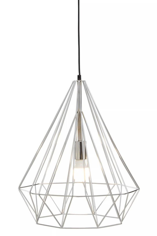 Premier Housewares Wyra Chrome Conical Pendant Light