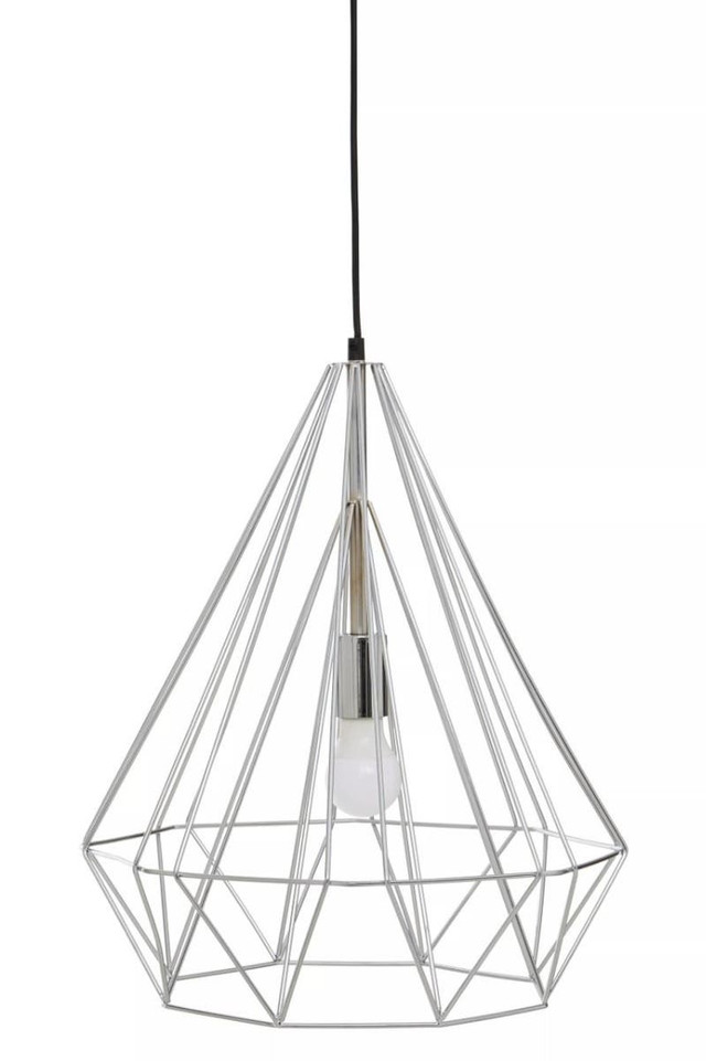 premier housewares Wyra Chrome Conical Pendant light
