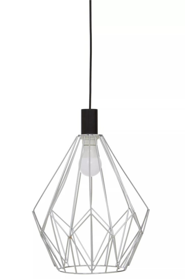 Premier Housewares Wyra Chrome Gold Frame Pendant Light