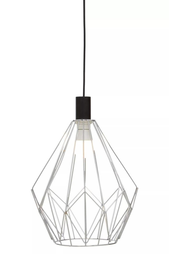 Premier Housewares Wyra Chrome Gold Frame Pendant Light