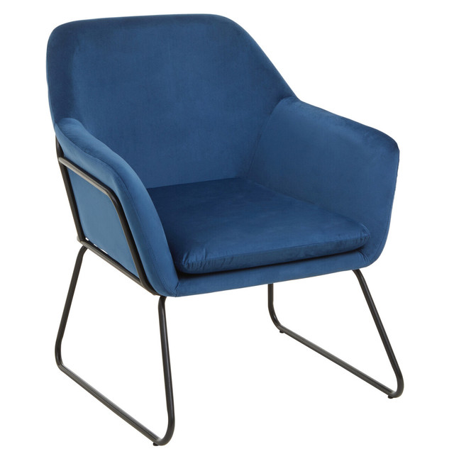 premier housewares Xander Midnight Velvet and Black Frame Armchair