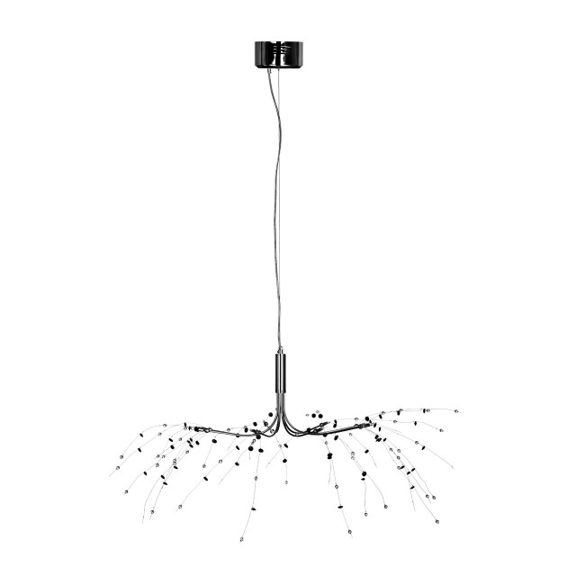 premier housewares Xavia Black and Clear 8 Light Ceiling Light