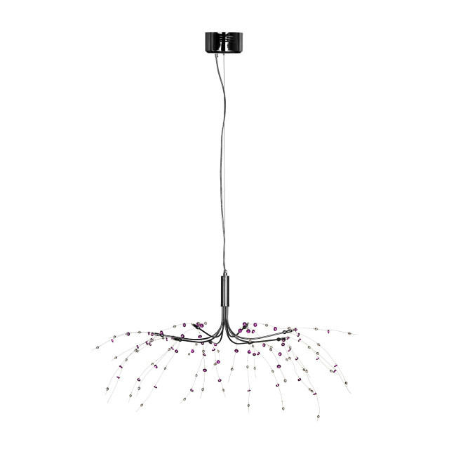 Premier Housewares Xavia Purple And Clear 8 Light Ceiling Light