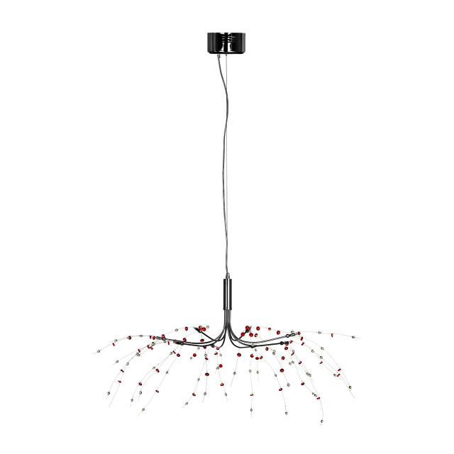 premier housewares Xavia Red and Clear 8 Light Ceiling Light