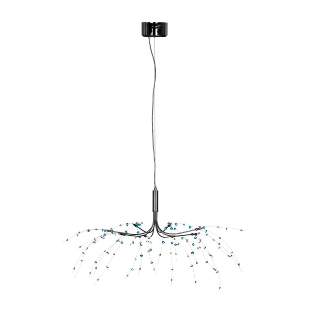 Premier Housewares Xavia Teal And Clear 8 Light Ceiling Light