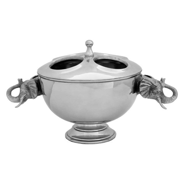 premier housewares Yala 4 Bottles Elephant Wine Cooler With Lid