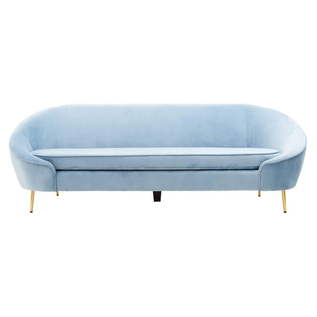 Premier Housewares Yasmeen 3 Seat Aqua Blue Velvet Sofa