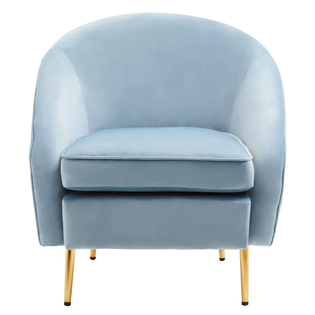 Premier Housewares Yasmeen Aqua Blue Velvet Armchair