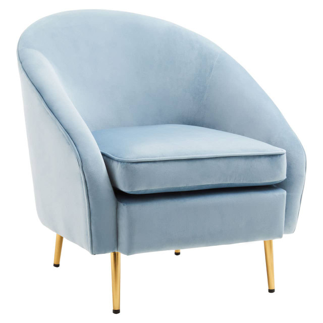 Premier Housewares Yasmeen Aqua Blue Velvet Armchair