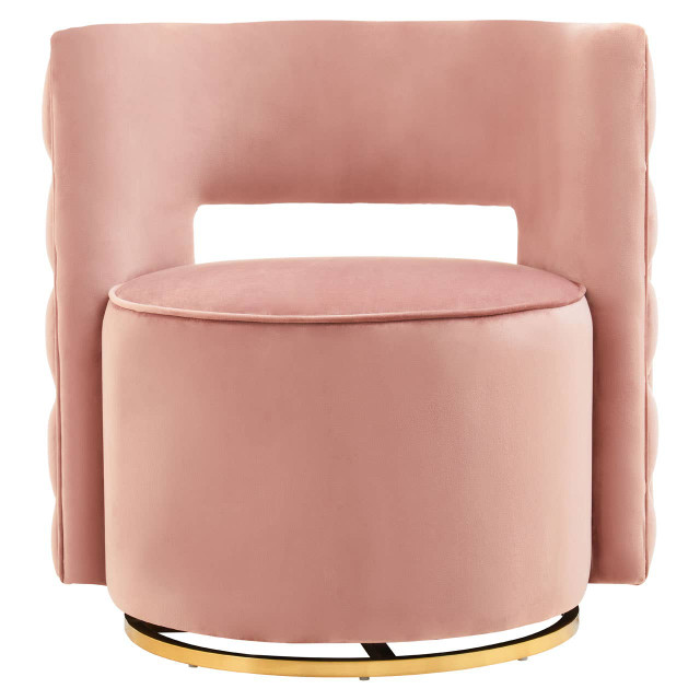Premier Housewares Yasmeen Pink Velvet Swivel Chair