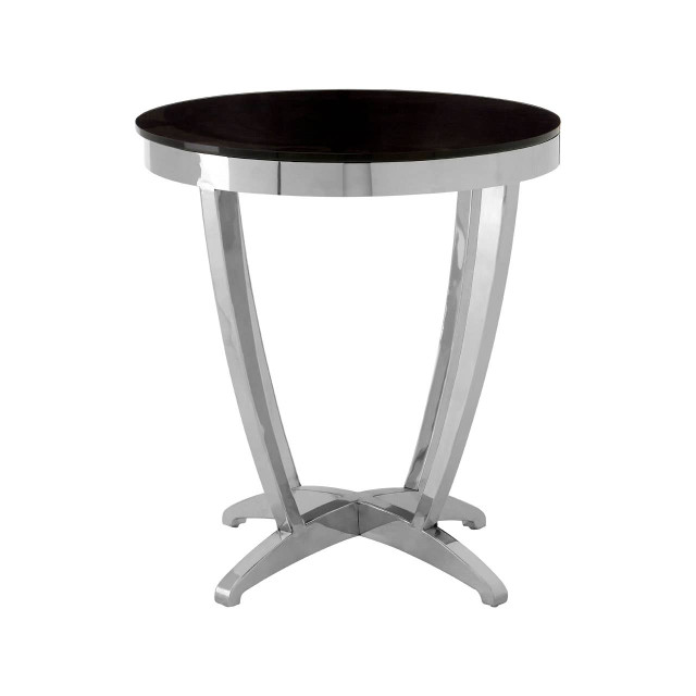 premier housewares Yasmin Black Tempered Glass Side Table