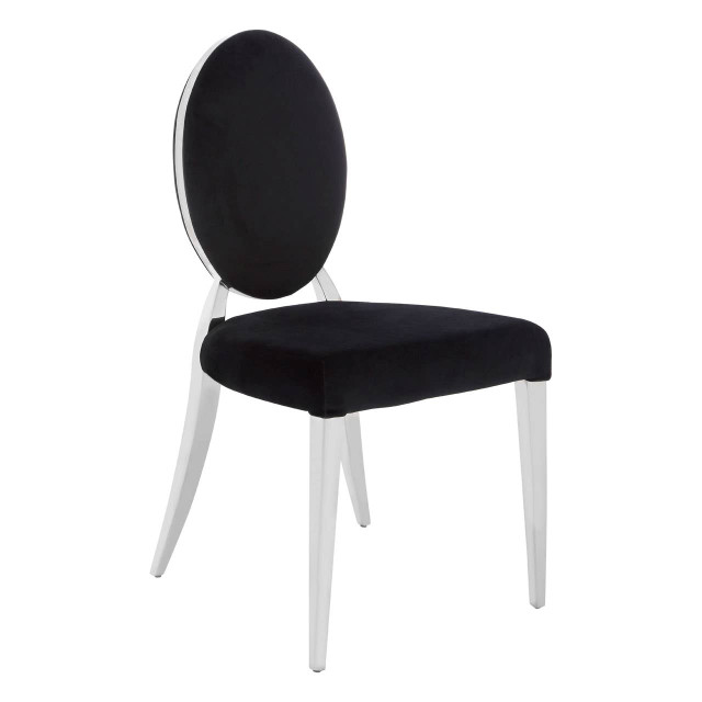 Premier Housewares Yasmin Black Velvet And Silver Chair