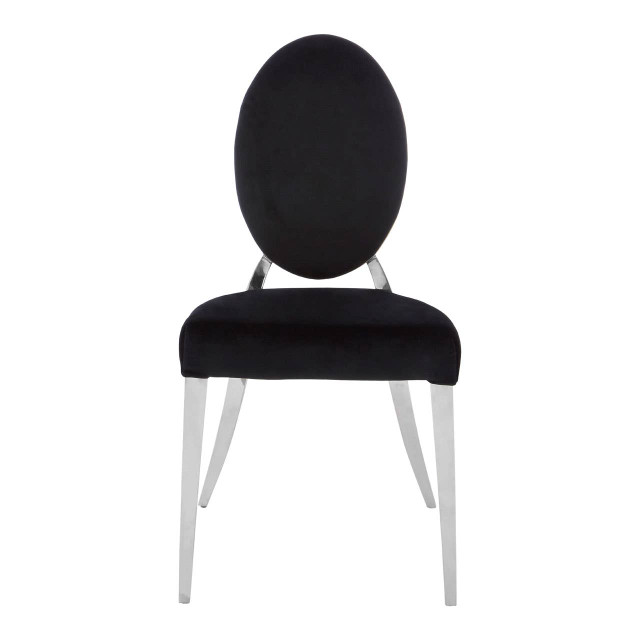 premier housewares Yasmin Black Velvet And Silver Chair
