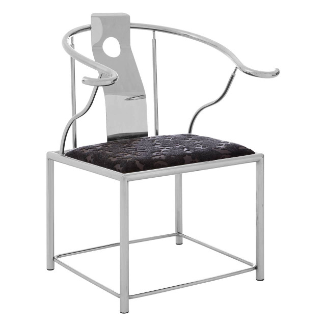 Premier Housewares Yasmin Black Velvet And Steel Chair