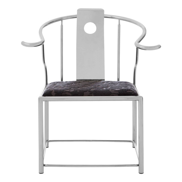 premier housewares Yasmin Black Velvet And Steel Chair